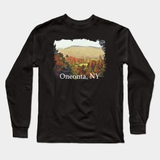 Oneonta NY Adirondack Hill and Valley Long Sleeve T-Shirt